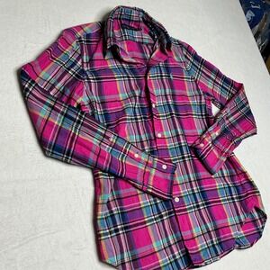 Ralph Lauren Plaid Button Down Shirt Women Multicolor Cotton Size 10